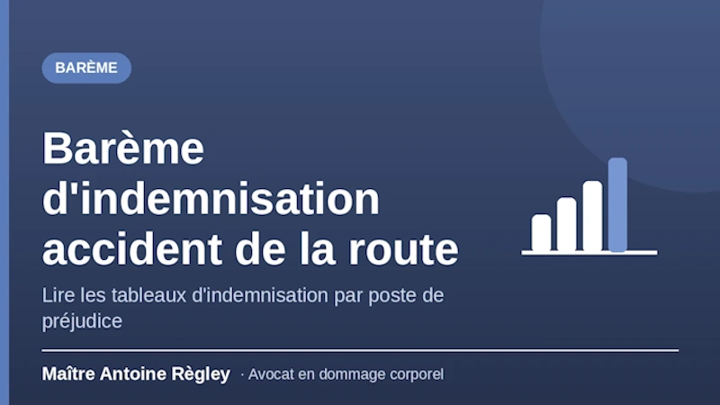 les postes du barème d'indemnisation