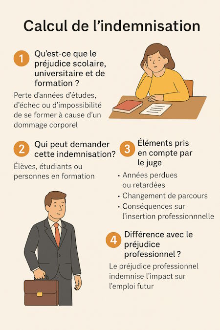 calcul préjudice scolaire